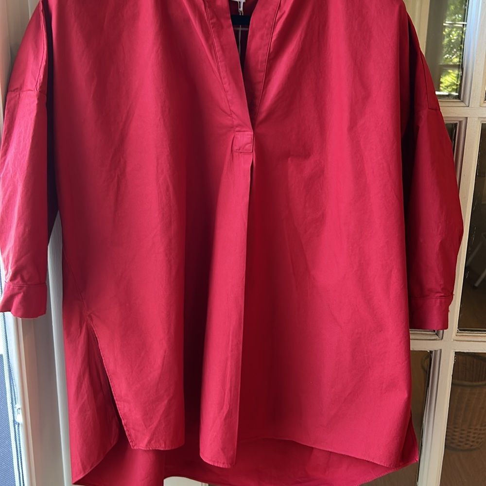 Red Ruffle Collar Blouse - Picture 4 of 10